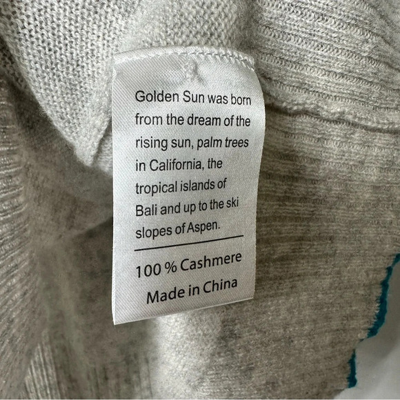 Golden Sun Cashmere Sweater Size Small Medium - Picture 3 of 3